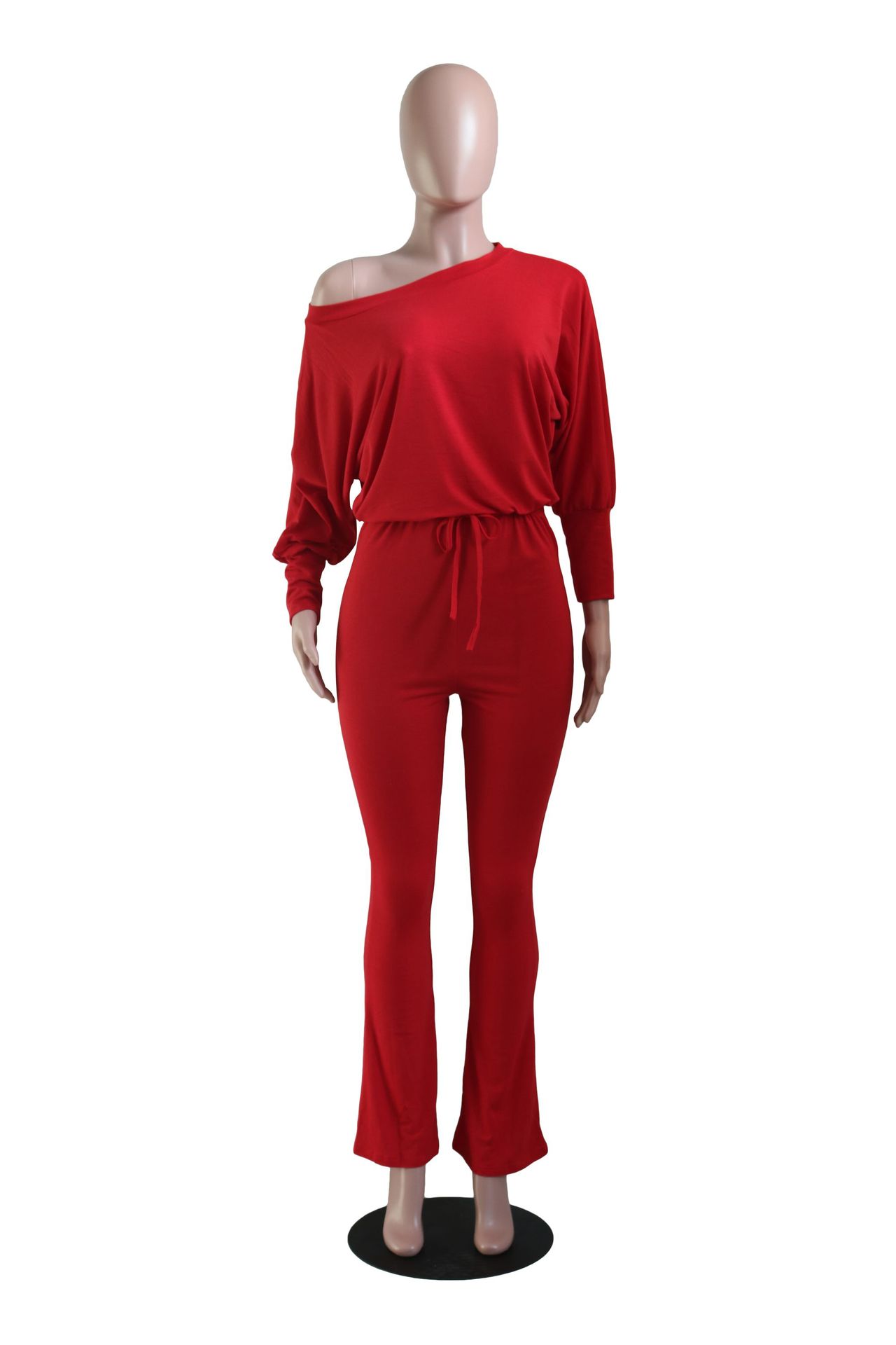 Women Jumpsuits Solid Color Bat Sleeve Casual Jumsuits For Fashion 2 Peice Outfits