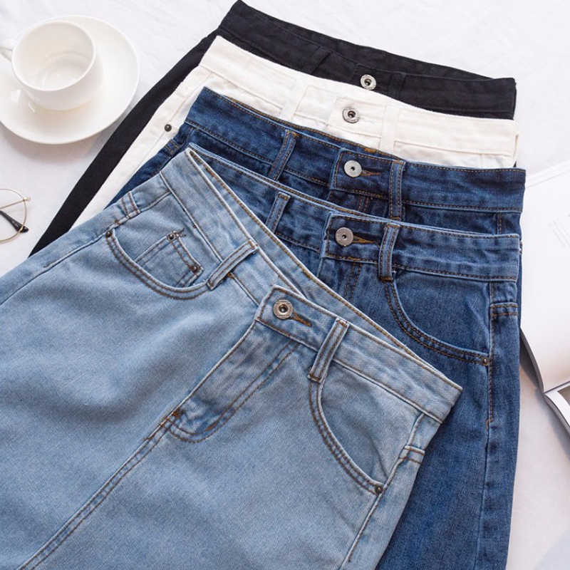 Lucyever Fashion Korean Spring Summer Women Denim Skirt High Waist Mini s Jeans Plus Size Harajuku Cotton Girls Black 210619