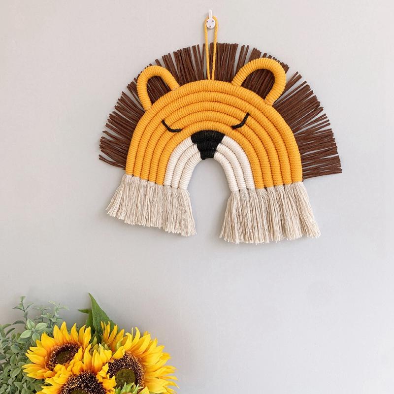 Children Room Handmade Woven Tel Cotton Rope Animal Lion Hanging Decoration Wall Decor Craft Gift Decorative Objects & Figurines
Children Room Handmade Woven Tel Cotton Rope Animal Lion Hanging Decoration Wall Decor Craft Gift Decorative Objects & Figurines
