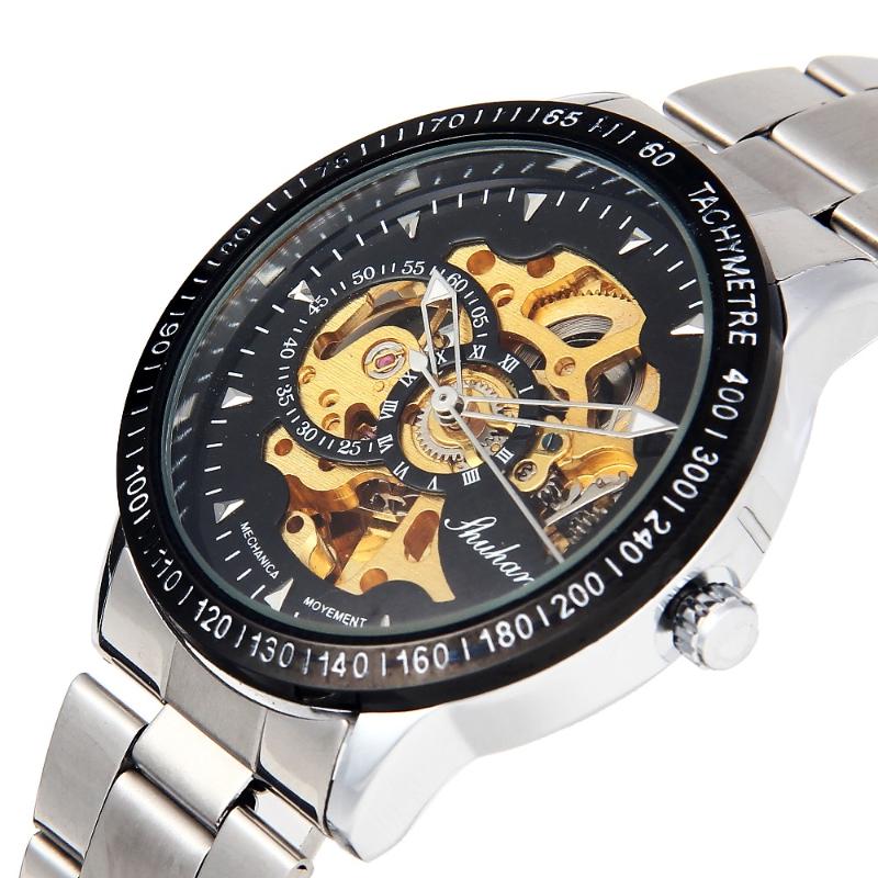 Silver Tone Skeleton Steampunk Auto Self Wind Mechanical Mens Wrist Watch Stainless Steel Relogio Masculino Wristwatches, Slivery;brown
Silver Tone Skeleton Steampunk Auto Self Wind Mechanical Mens Wrist Watch Stainless Steel Relogio Masculino Wristwatches, Slivery;brown