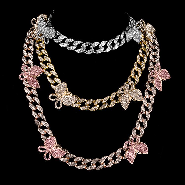 Pendant Necklaces Iced Out Full Rhinestone Cuban Chain Butterfly Necklace Crystal Choker For Women Gold Silver Color Width Punk Jewelry
Pendant Necklaces Iced Out Full Rhinestone Cuban Chain Butterfly Necklace Crystal Choker For Women Gold Silver Color Width Punk Jewelry