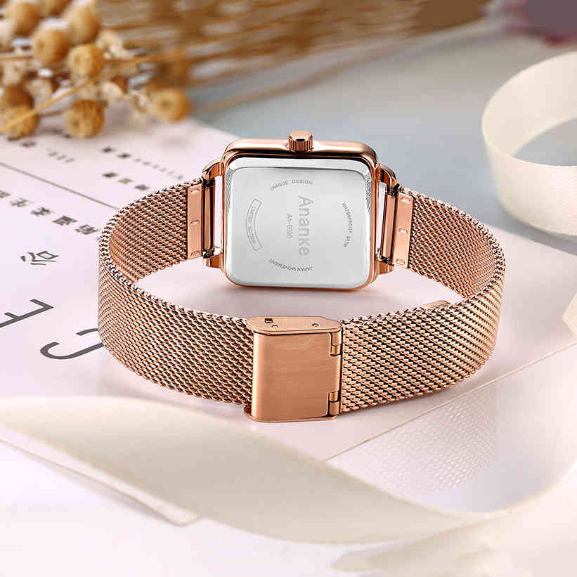 Ananke Luxury Designer Brand Women Casual Dress Quartz Watch Ladies Bracelet Watches Fashion Stainless Steel Uhr Clock 210325