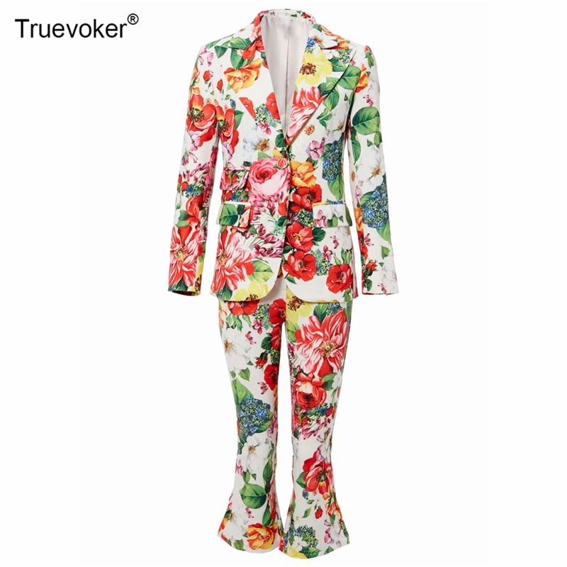 Truevoker Runway Fashion Sets Suits Ladies High End Full Sleeve Fancy Flower Printed Blazer + Pant Suit Party Clothing 210602, Multi
Truevoker Runway Fashion Sets Suits Ladies High End Full Sleeve Fancy Flower Printed Blazer + Pant Suit Party Clothing 210602, Multi