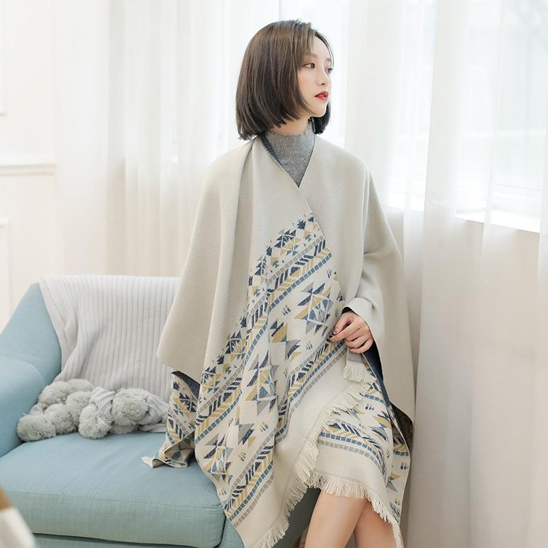 Women Fashion Double Knit Cashmere Oversized Poncho Cape Scarf Female Warm Winter Thickening Shawl 1959 Bandanas
Women Fashion Double Knit Cashmere Oversized Poncho Cape Scarf Female Warm Winter Thickening Shawl 1959 Bandanas