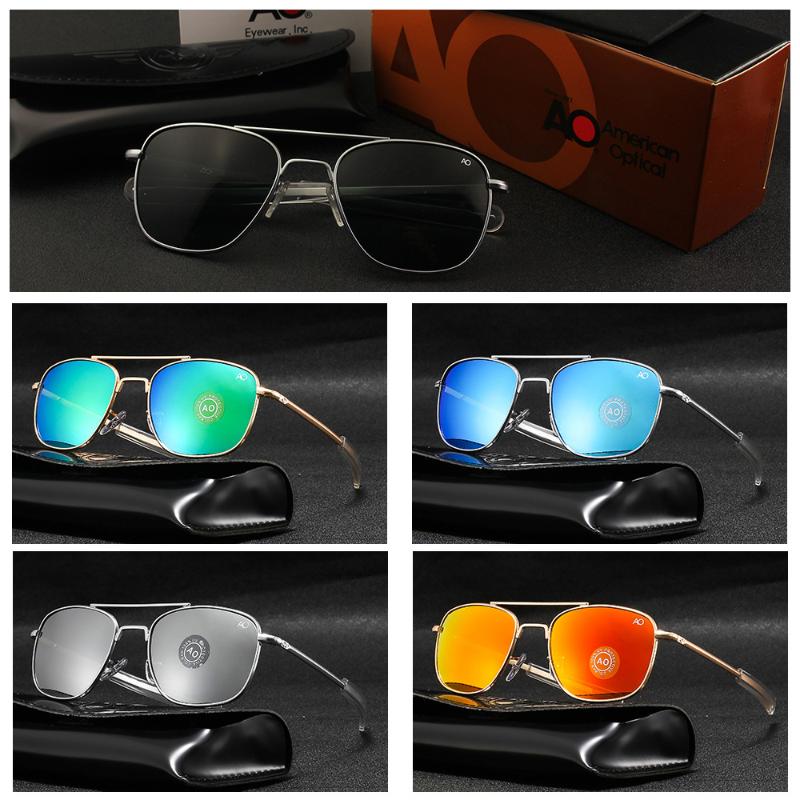 Sunglasses Aviation AO Men Woman Brand Designer Vintage American Army Military Sun Glasses Glass Lens Gafas De Sol Hombre Box
Sunglasses Aviation AO Men Woman Brand Designer Vintage American Army Military Sun Glasses Glass Lens Gafas De Sol Hombre Box