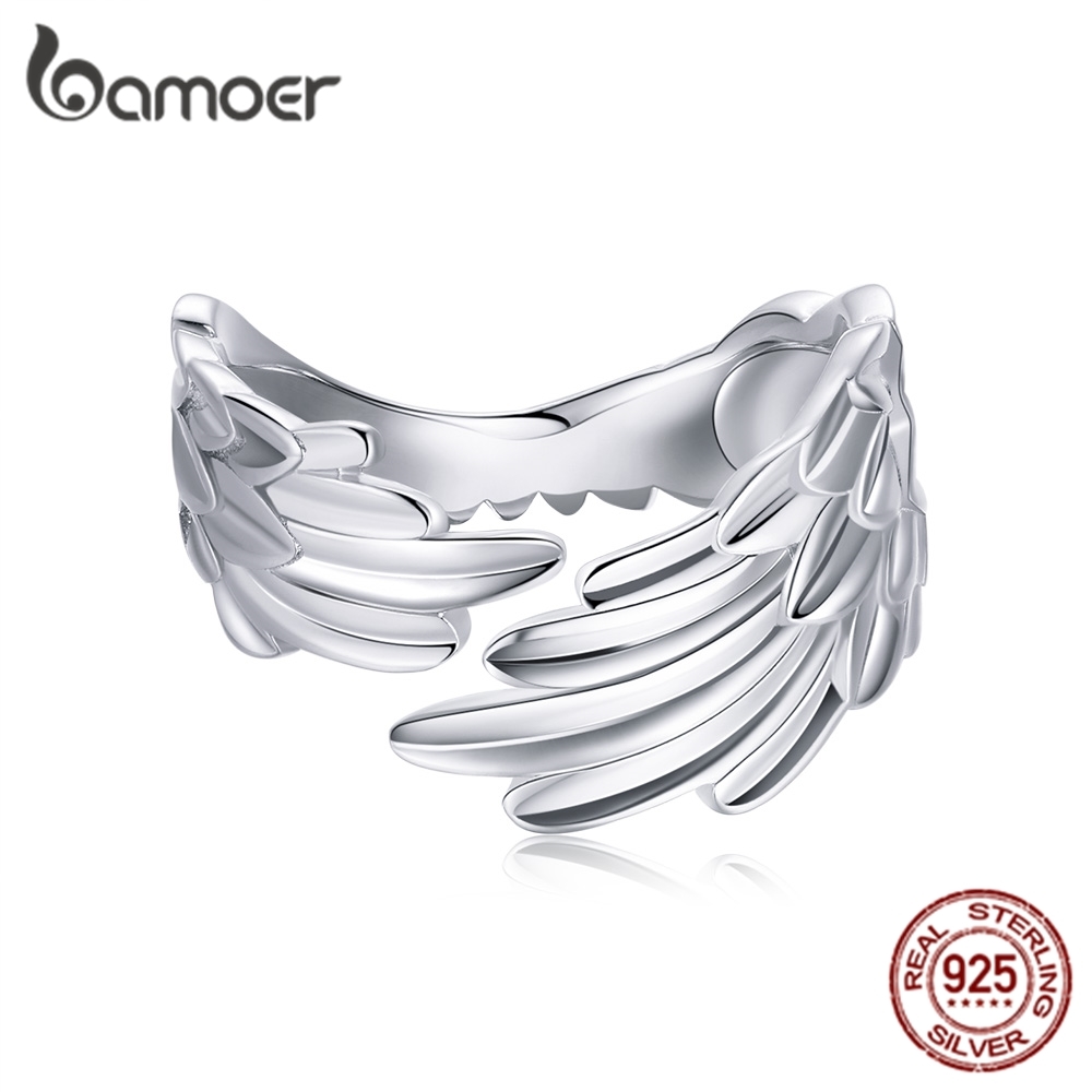 925 Sterling Silver Angel Wing Finger Ring, Platinum Plated Adjustable Size 6-9 Original Design Ring for Women SCR512 210512
925 Sterling Silver Angel Wing Finger Ring, Platinum Plated Adjustable Size 6-9 Original Design Ring for Women SCR512 210512