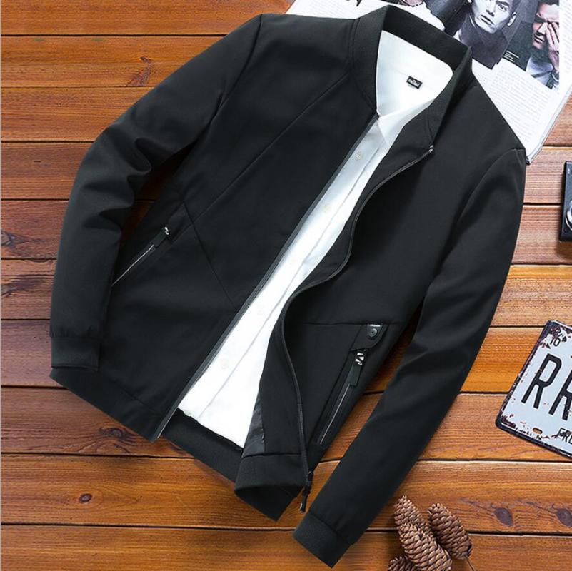 Autumn Mens Jacket Stand Collar Windbreaker Male Baseball Jackets Casual Thin High Quality Men's
