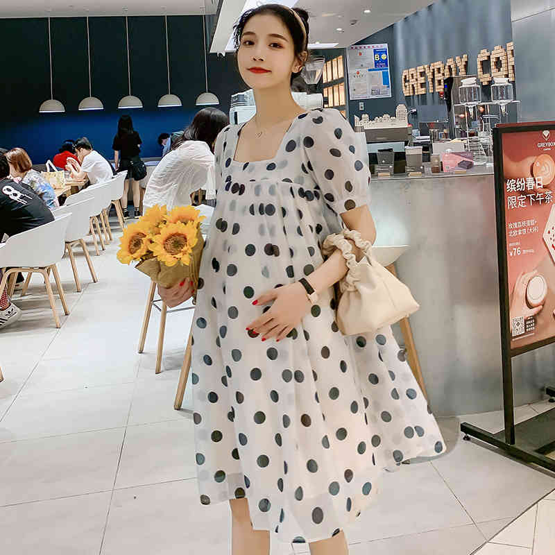 dresses 808# Summer Dot Printed Chiffon Maternity Dress Sweet Large Size Loose Clothes for Pregnant Women Korean Fashion Pregnancy, White
dresses 808# Summer Dot Printed Chiffon Maternity Dress Sweet Large Size Loose Clothes for Pregnant Women Korean Fashion Pregnancy, White