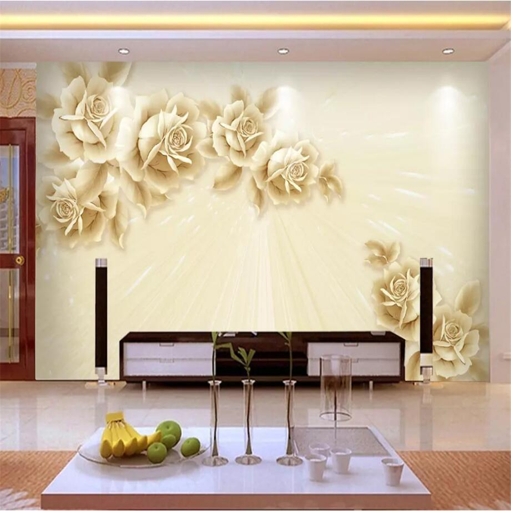 Custom wallpaper modern minimalist European mural 3D stereo flower wall decoration painting Living room 3d wallpaper