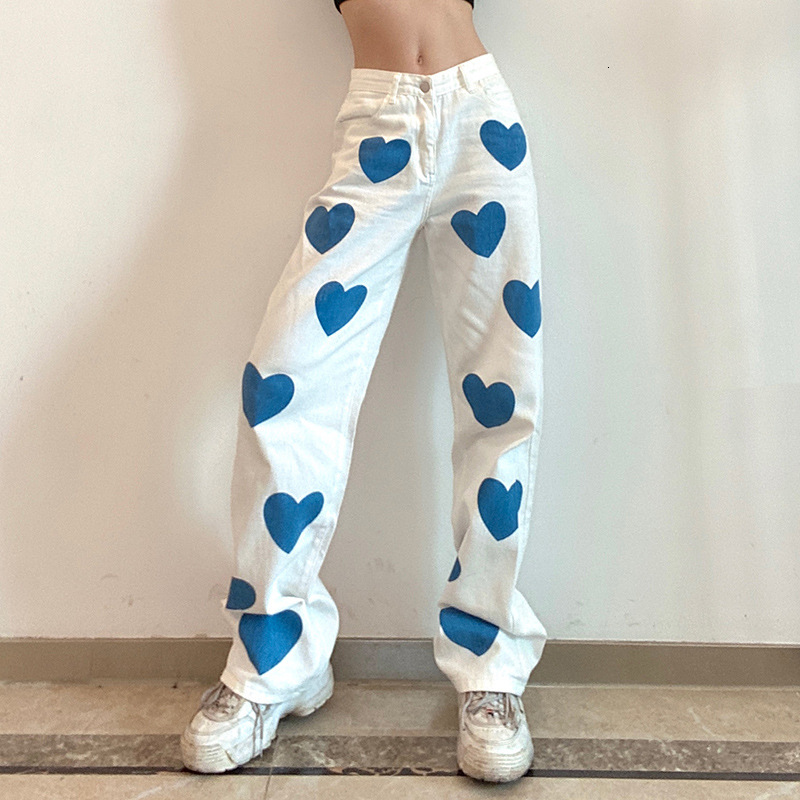 pants trousers ins style 2021 women's love printing drape high waist straight jeans casual, Black;white
pants trousers ins style 2021 women's love printing drape high waist straight jeans casual, Black;white