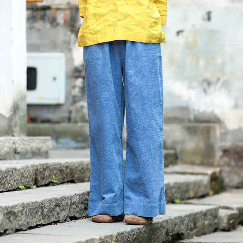 Johnature Autumn Winter Full Length Elastic Waist Corduroy Wide Leg Pants Comfortable Fashion All-match Women Pants 210521, Light blue
Johnature Autumn Winter Full Length Elastic Waist Corduroy Wide Leg Pants Comfortable Fashion All-match Women Pants 210521, Light blue