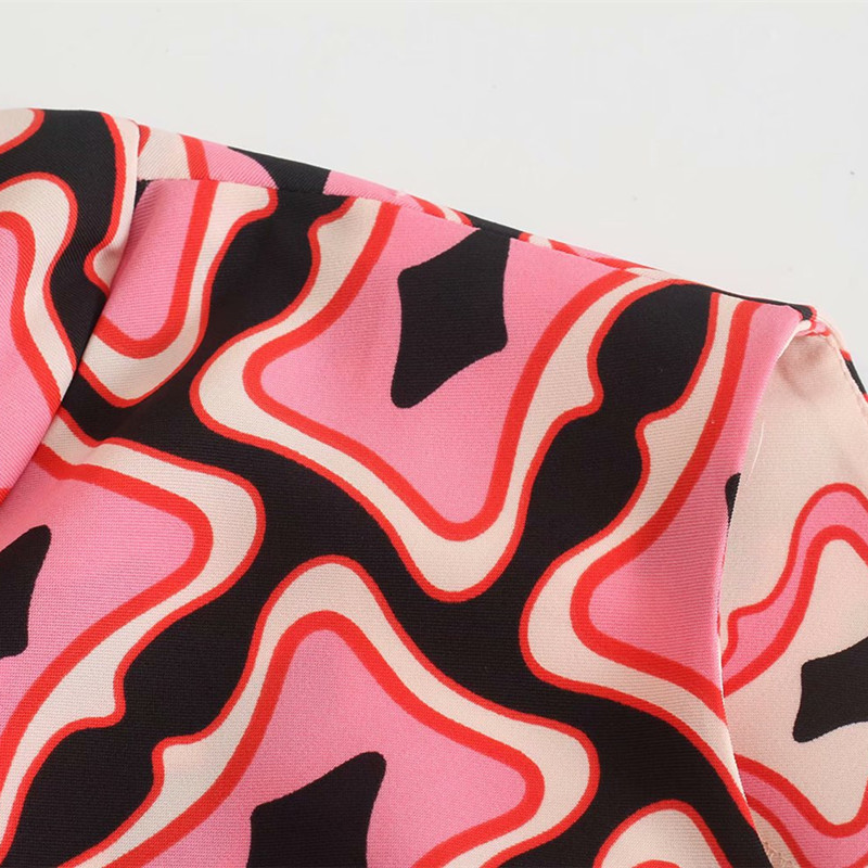 Casual Women O Neck Straight Dress Spring-autumn Fashion Ladies Chinese Style Printed Hollow Out 210515