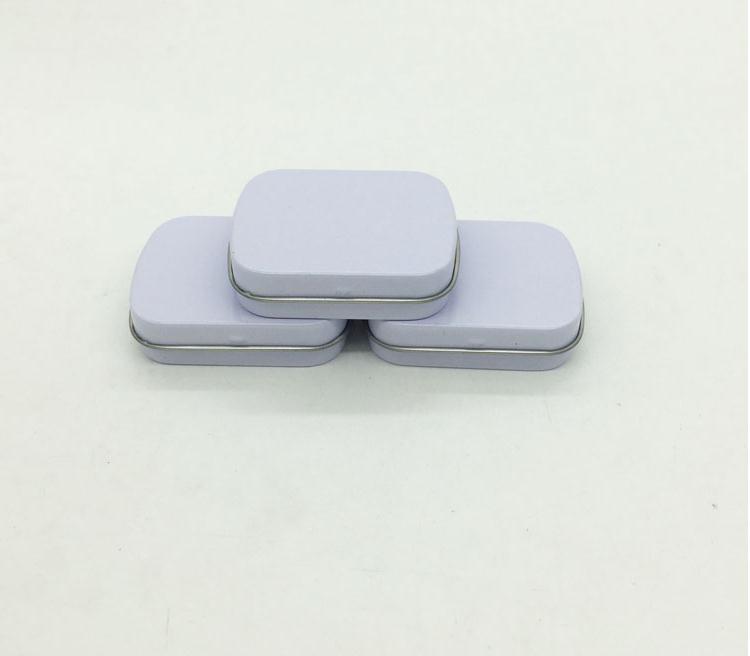 200pcs/lot Mini Tin Box Gift Box/mint Metal Box White Rectangle Plain Metal Tin Storage Boxes Wholesale