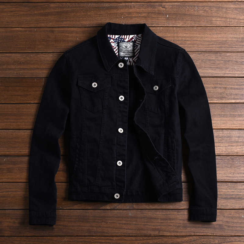 Spring Autumn Red white Black Yellow army green Jeans Jacket Men Slim Streetwear Denim Jacket Hip Hop Bomber Jacket Homme 211025
