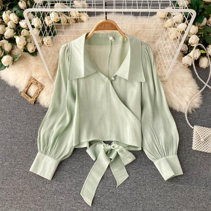 Women's Blouses & Shirts VANOVICH Puff Sleeve Shirt Women 2022 Autumn Korean Style Temperament Short Bow Solid Fashion Chiffon Casual, White
Women's Blouses & Shirts VANOVICH Puff Sleeve Shirt Women 2022 Autumn Korean Style Temperament Short Bow Solid Fashion Chiffon Casual, White