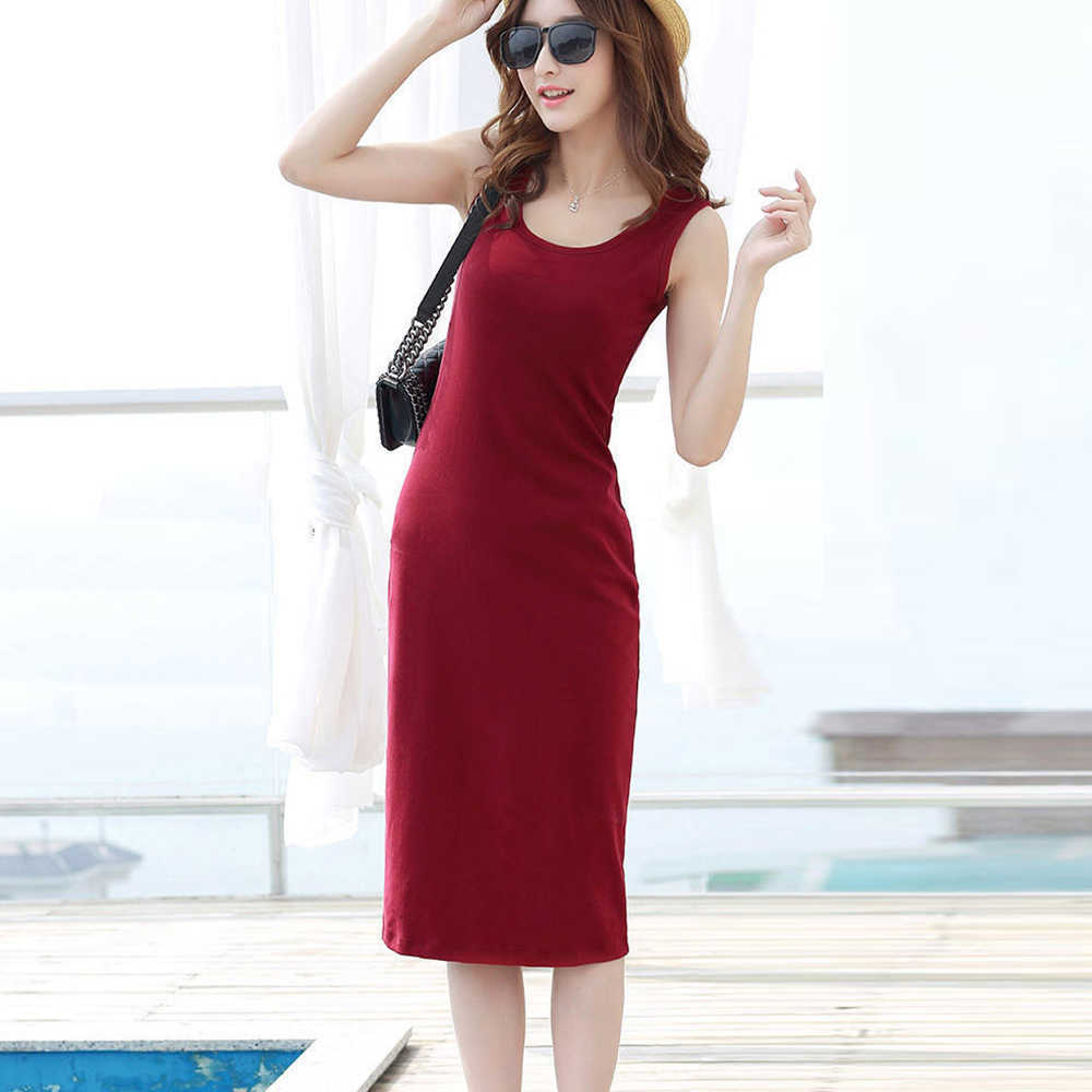 Women Summer Dresses Sexy O Neck Sleeveless High Waist Basic Slim Tank Office Ladies Long T Shirts Casual Solid Midi 210526, Green
Women Summer Dresses Sexy O Neck Sleeveless High Waist Basic Slim Tank Office Ladies Long T Shirts Casual Solid Midi 210526, Green
