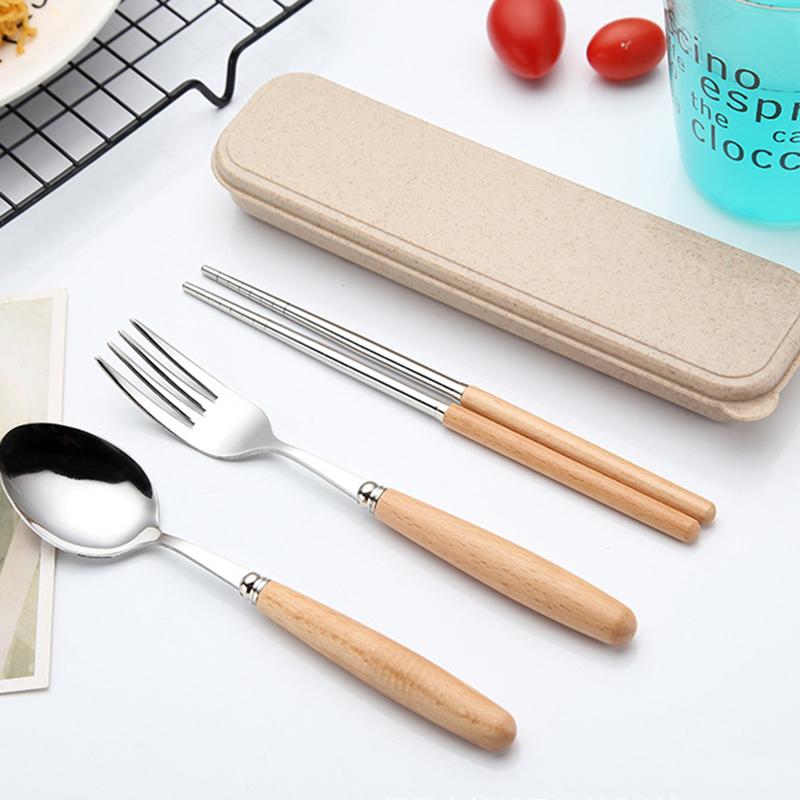 Dinnerware Sets 3Pcs/Set Portable Stainless Steel Cutlery Set Wooden Handle Fork Spoon Chopsticks Dinner Tableware Travel Kit
Dinnerware Sets 3Pcs/Set Portable Stainless Steel Cutlery Set Wooden Handle Fork Spoon Chopsticks Dinner Tableware Travel Kit