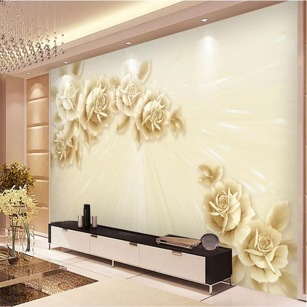 Custom wallpaper modern minimalist European mural 3D stereo flower wall decoration painting Living room 3d wallpaper