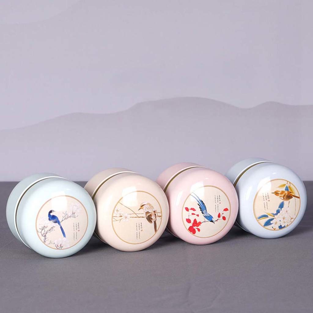 Hongma Tea Storage Bus Tin Flower Pattern For Loose Tea Coffee Japanese style