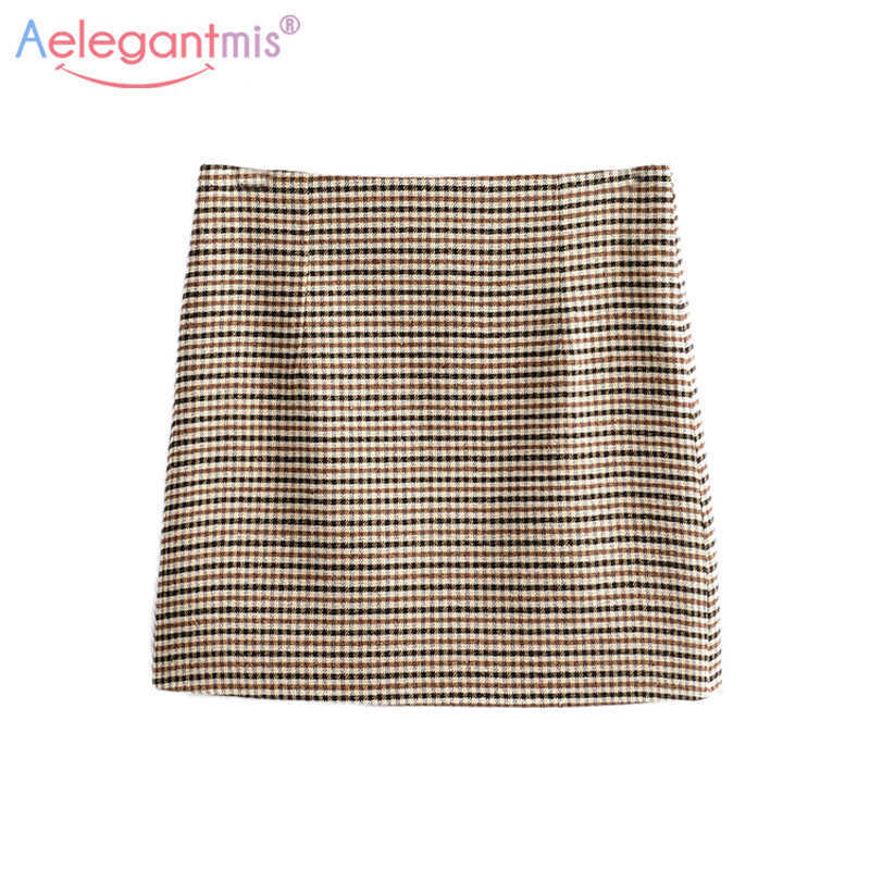 Aelegantmis Fashion Plaid Tweed Skirt Women Spring Autumn High Waist Mini Ladies Vintage Houndstooth Short A-line 210607, Brown
Aelegantmis Fashion Plaid Tweed Skirt Women Spring Autumn High Waist Mini Ladies Vintage Houndstooth Short A-line 210607, Brown