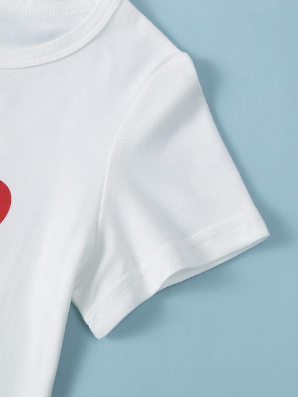 Toddler Girls 2pcs Heart & Letter Graphic Tee Dress SHE