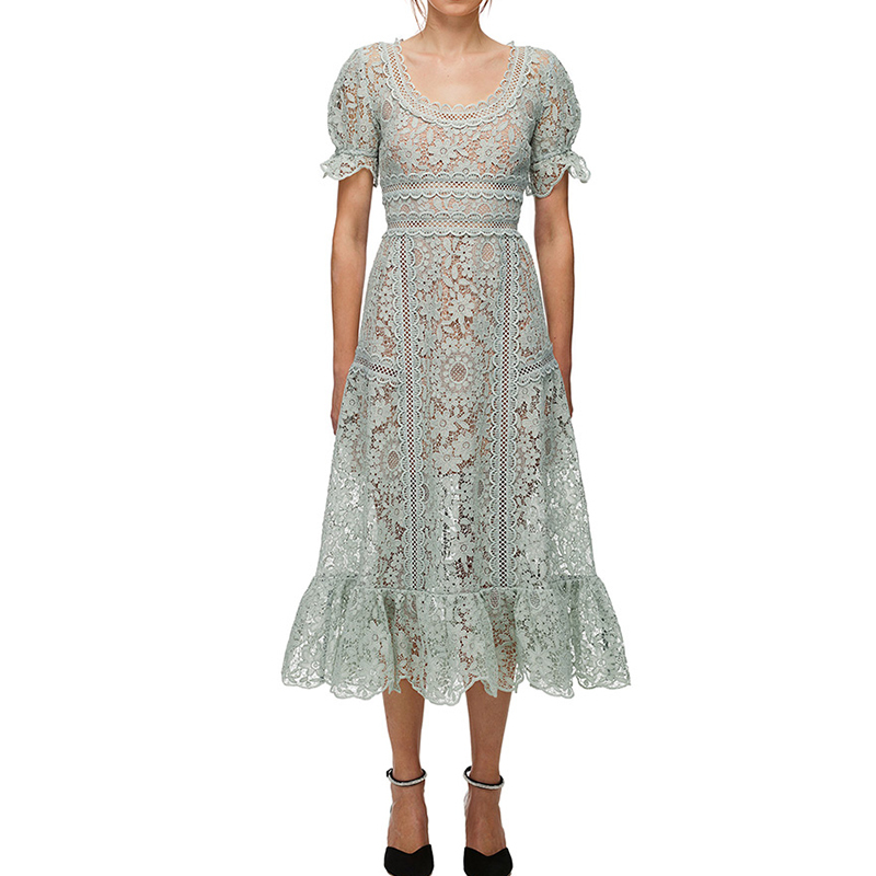 ZAWFL Summer Female Fashion Elegant Lace Dress Women O Neck Short Puff Sleeve Hollow Out High Waist Dresses 210525, Picture color
ZAWFL Summer Female Fashion Elegant Lace Dress Women O Neck Short Puff Sleeve Hollow Out High Waist Dresses 210525, Picture color