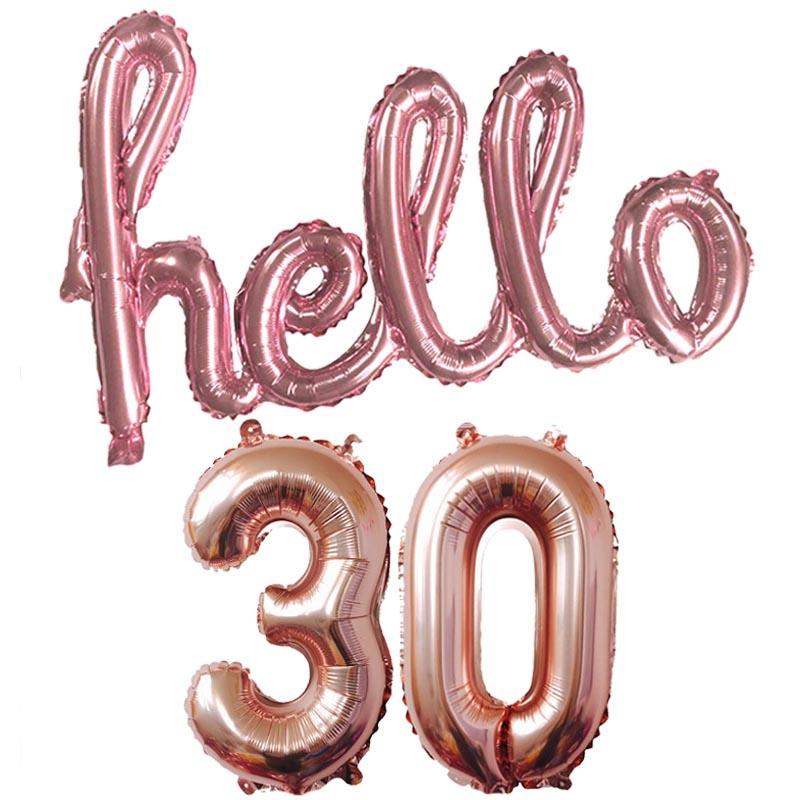 Party Decoration Rose Gold Hello 30 Foil Balloon 16inch Number Ball 18 20 50th Birthday Decor Inflatable Air Globos
Party Decoration Rose Gold Hello 30 Foil Balloon 16inch Number Ball 18 20 50th Birthday Decor Inflatable Air Globos