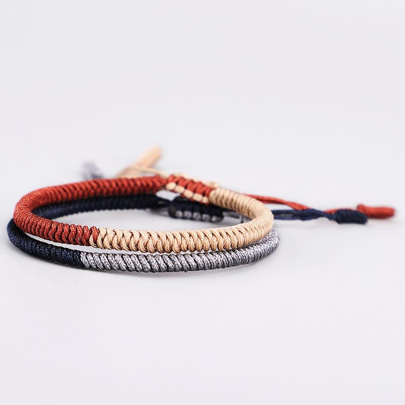 Link, Chain Meetvii Handmade Knot Lucky Rope Bracelet For Men Women Tibetan Double Color Knots Woven Bracelets Jewelry