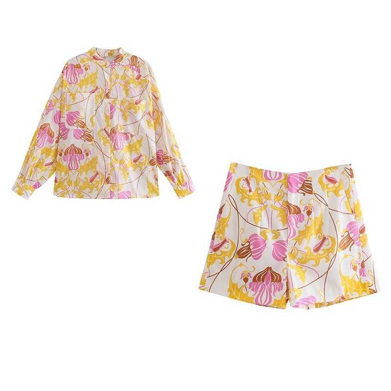 Shorts Two Piece Set Women Long Sleeve Blouse Outfit Floral Loose Pocket Shirts and Sets For Lady Summer 210525, Tops
Shorts Two Piece Set Women Long Sleeve Blouse Outfit Floral Loose Pocket Shirts and Sets For Lady Summer 210525, Tops