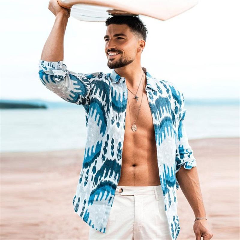 Men Shirt Long Sleeve Button Shirt Summer Hawaiian Male Casual Camisa Masculina Printed Beach Shirts Brand Streetwear, White;black
Men Shirt Long Sleeve Button Shirt Summer Hawaiian Male Casual Camisa Masculina Printed Beach Shirts Brand Streetwear, White;black