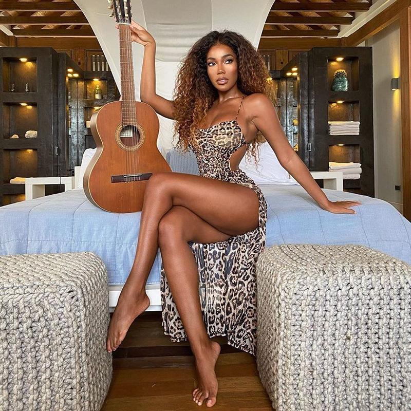 Women' Wool & Blends 2021 Spring / Summer Suspender Open Back High Waist Split Sexy Leopard Print Long Dress Streetwear Flying Backless, Beige
Women' Wool & Blends 2021 Spring / Summer Suspender Open Back High Waist Split Sexy Leopard Print Long Dress Streetwear Flying Backless, Beige