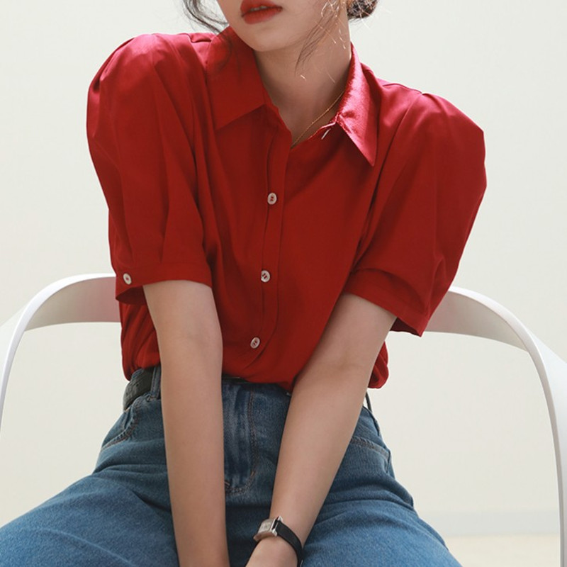 ZAWFL Vintage Slim Top Turndown Collar Sexy Single Breasted Button Short Sleeve Shirt Tee Women Blouse Korean Ladies Blusas 210525, Picture color
ZAWFL Vintage Slim Top Turndown Collar Sexy Single Breasted Button Short Sleeve Shirt Tee Women Blouse Korean Ladies Blusas 210525, Picture color