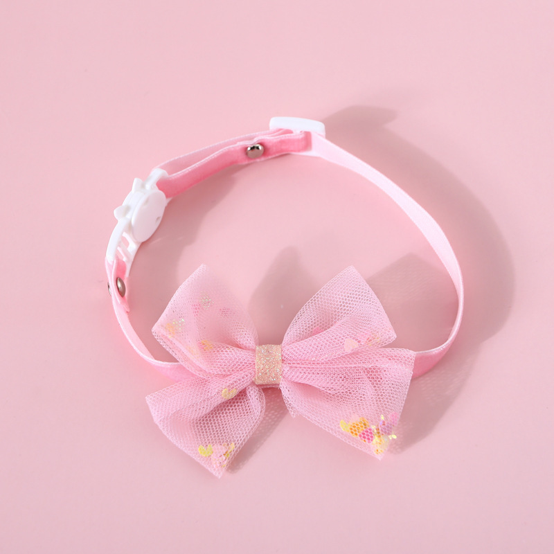 Cute Lace Cat Collar Breakaway with Cute Bow Tie Flower Adjustable Safety Kitten Collars Accessories for Cats Small Dogs