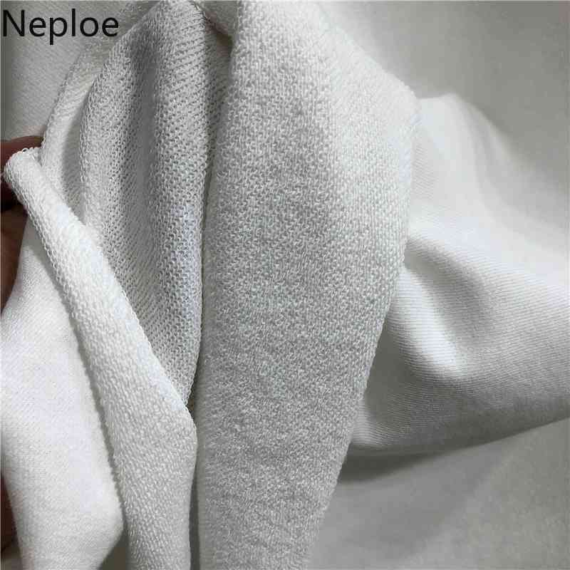Neploe Korean Fashion Sweatshirts Women Patchwork Jeans Contact Color Hoody O-neck Batwing Sleeve Hoodies Loose Causal Tops 210422