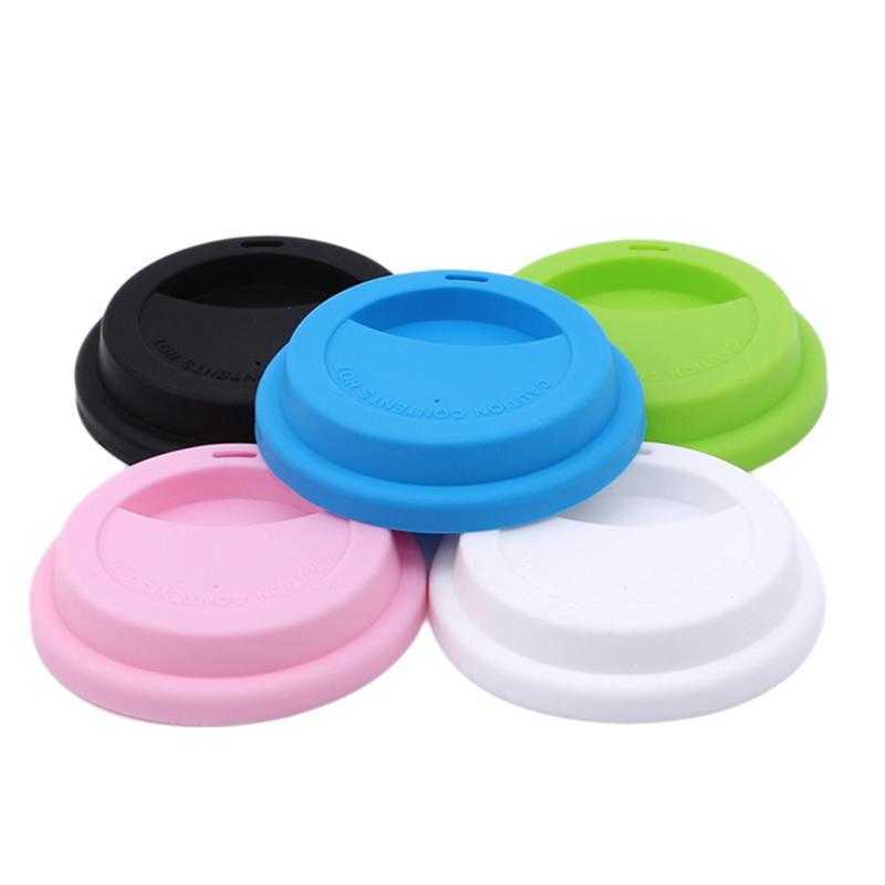 Silicone Cup Lids 9cm Anti Dust Spill Proof Food Grade Silicone Cup Lid Coffee Mug Milk Tea Cups Cover Seal Lids DHJ39