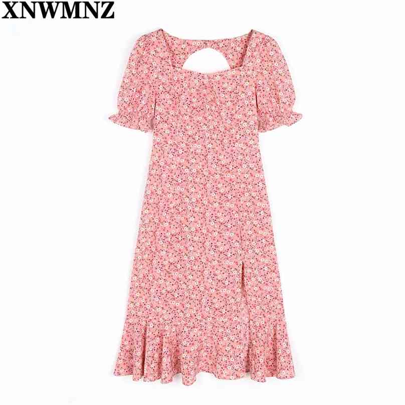 Backless Cutout Pink Summer Dress Women Floral Print Split Boho Long Puff Sleeve Ruffle Sundress robe 210520
Backless Cutout Pink Summer Dress Women Floral Print Split Boho Long Puff Sleeve Ruffle Sundress robe 210520