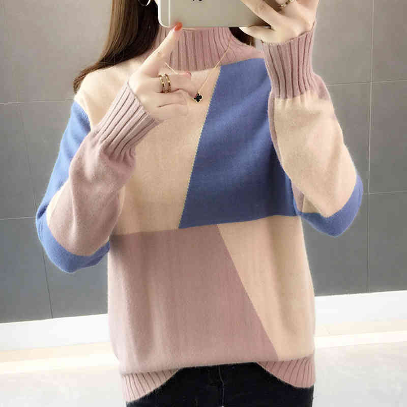 winter Knitted Women Sweaters Elegant Clothing Turtleneck Long Sleeve Tops Casual Blouses 5771 50 210518