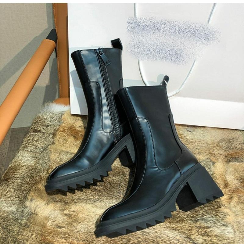 Boots Brand Comfortable Soft Rubber Rain Ladies Fashion Ankle Autumn Summer Female High Heel Party Runway Shoes Pump
