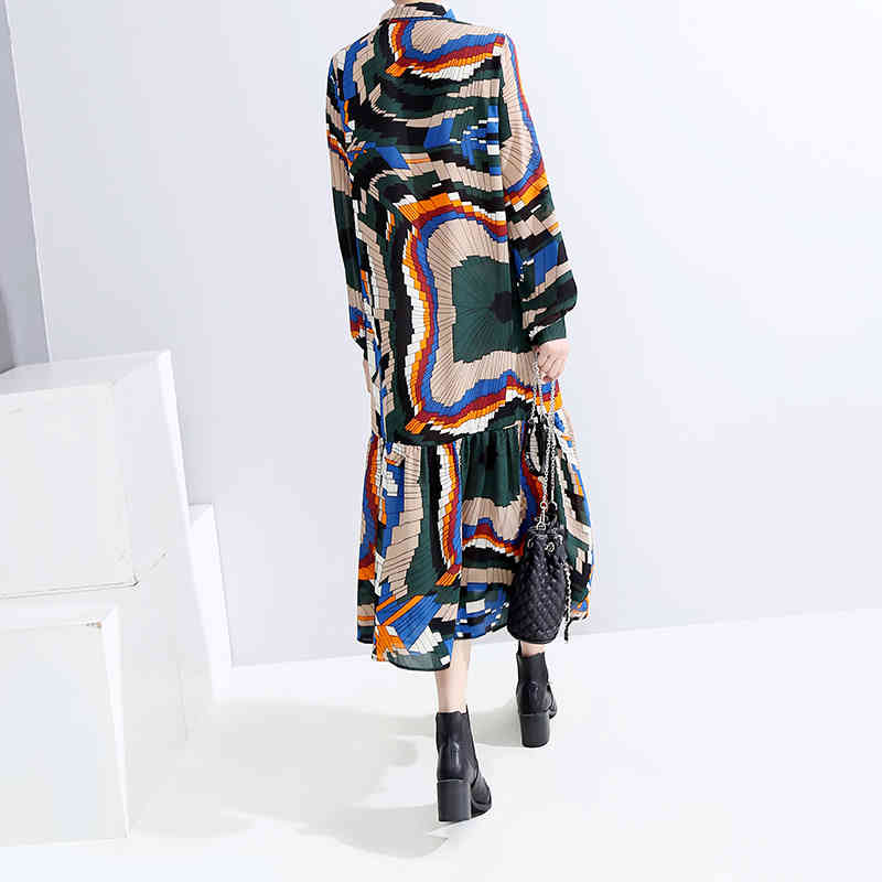 VKBN Summer Dress Woman Party Night Empire Long Sleeve Printing Plus Size Elegant Vestidos De Fiesta 210507