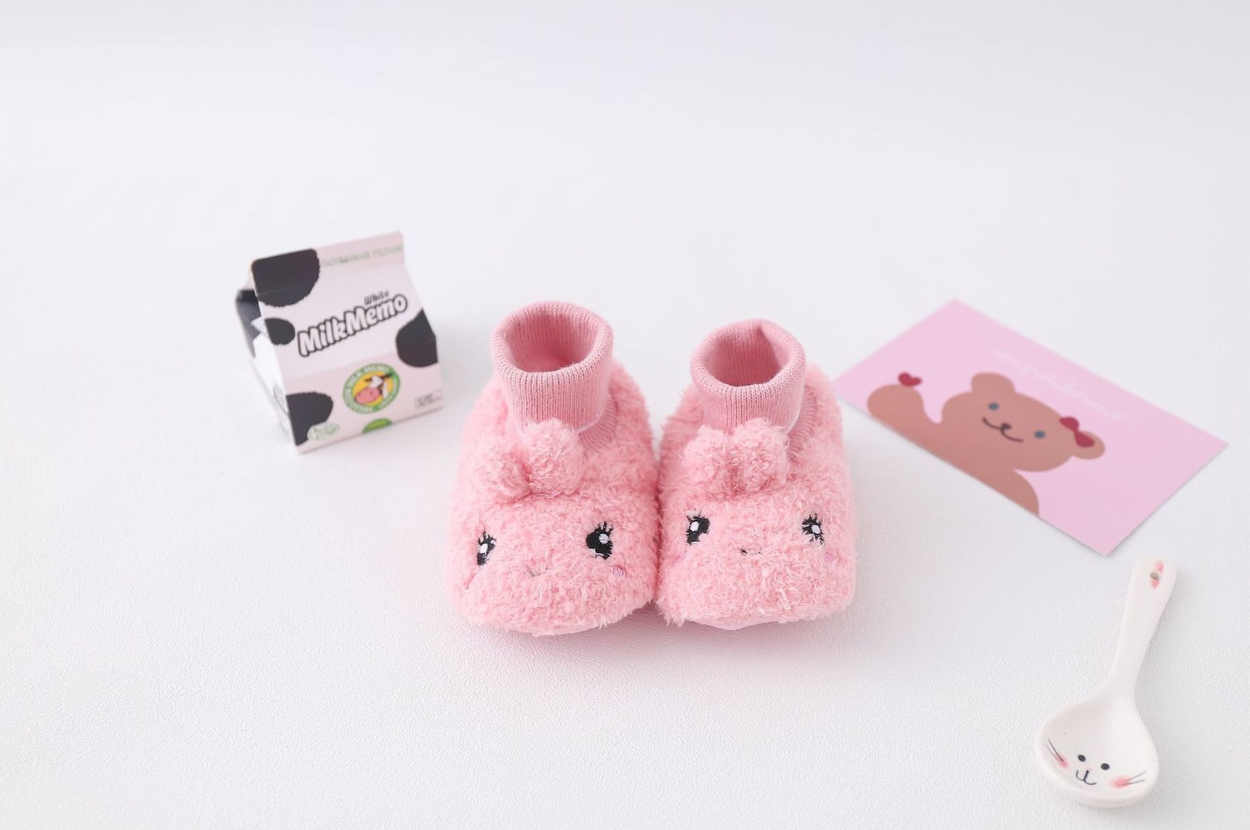 Baby Winter Plush Thick Warm Covers Newborn Indoor Cartoon Floor Socks Antiskid Hand Knitting Shoes