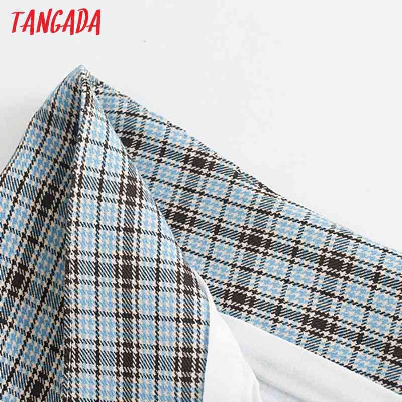 Women Plaid Print Skirts Faldas Mujer Zipper French Style Female Mini Skirt 8M18 210416