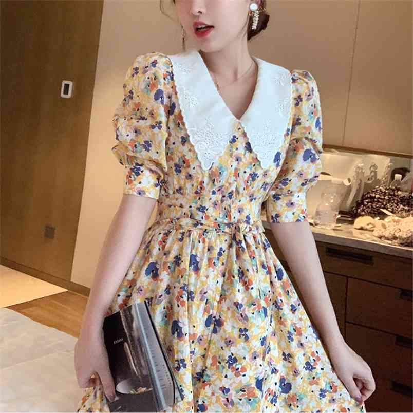 Korean Chic Retro Print Temperament Dress Summer High Waist Chiffon Vestido Turn down collar elegant party dresses female 210519, Picture color
Korean Chic Retro Print Temperament Dress Summer High Waist Chiffon Vestido Turn down collar elegant party dresses female 210519, Picture color