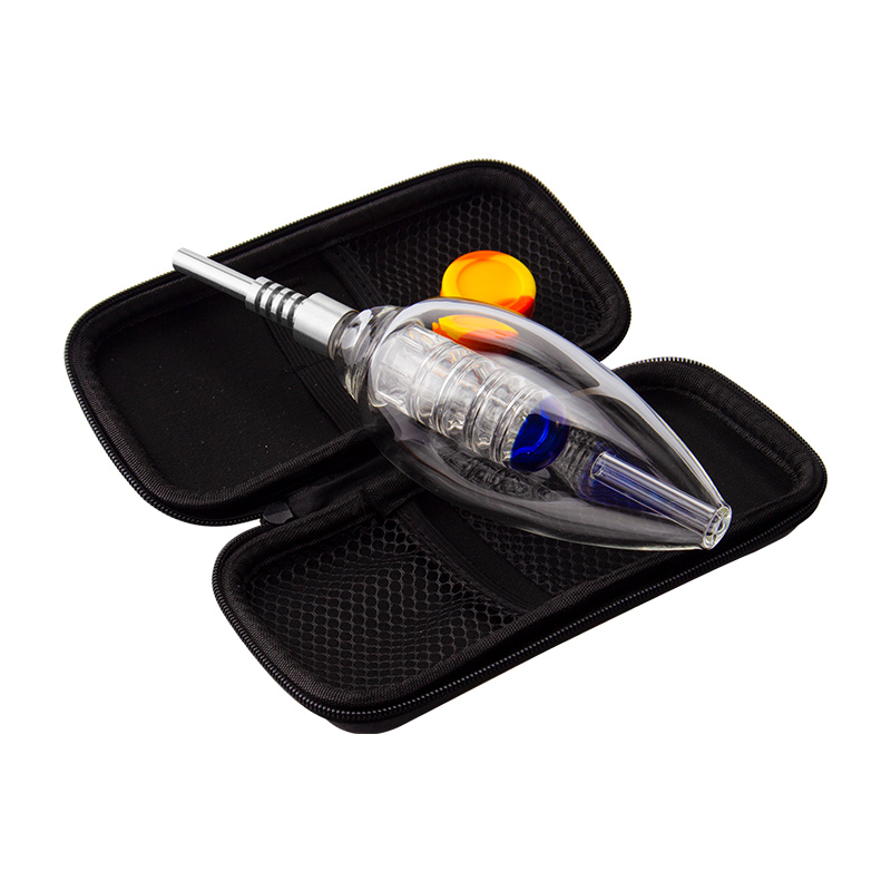 Zipper Case OD 63mm 510 Delux Glass Pipe Kits Titanium Quarzt Ceramic Tips Nail Deluxe Bong Hand Pipes