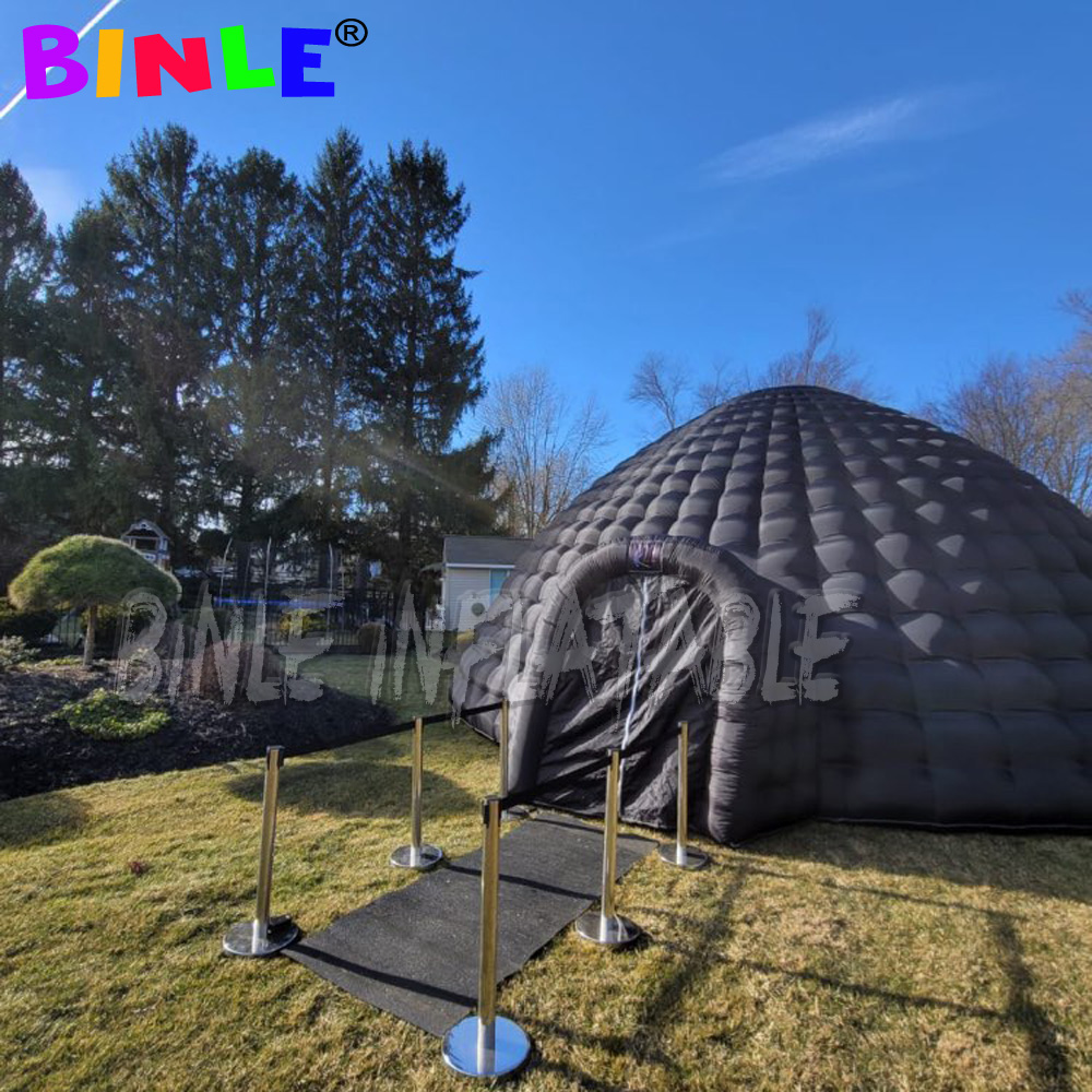 Custom 10m Black Giant inflatable igloo tent,outdoor air dome marquee/ wedding party canopy for sale