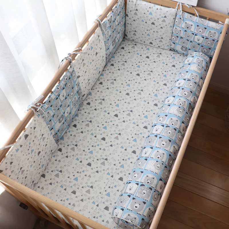 Baby Bumpers In The Crib Protector For borns Nordic Baby Room Decor Children Thick Soft Cot Bumper For Boy Girl Infant Bed 211025