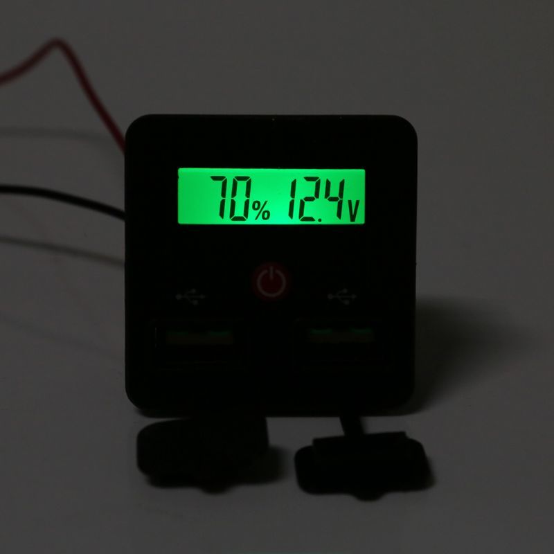 Universal 12V 24V Battery Capacity Indicator Waterproof Module with USB & Switch 83XA