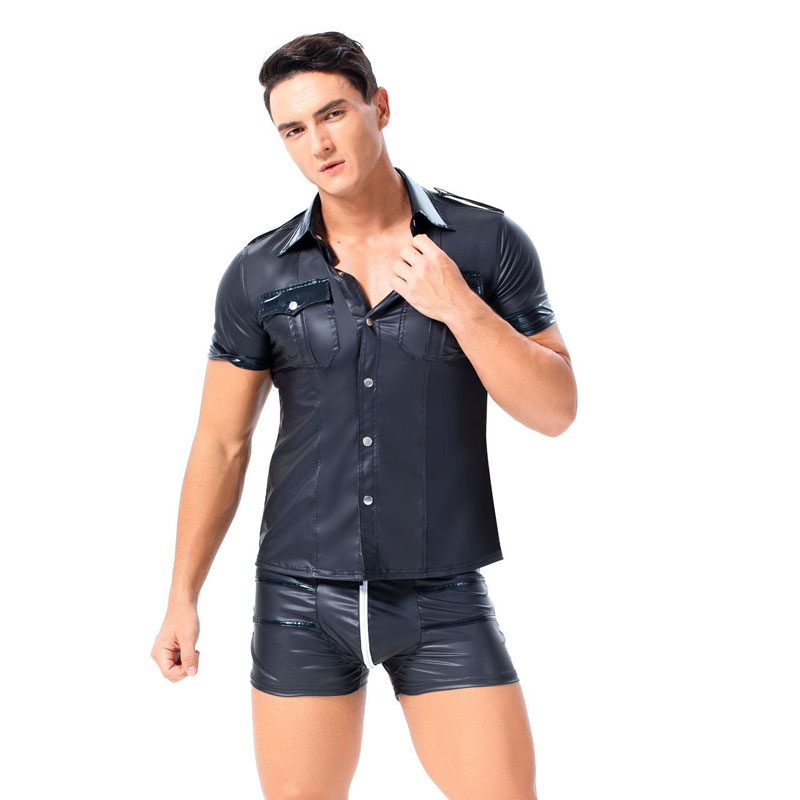 Sexy Men Blouse Shirts Soft Faux Leather Man Fashion Uniform T-Shirts DS Night Clubwear Punk Uniform Corset Gay Wear Plus Size 4, Black;white
Sexy Men Blouse Shirts Soft Faux Leather Man Fashion Uniform T-Shirts DS Night Clubwear Punk Uniform Corset Gay Wear Plus Size 4, Black;white