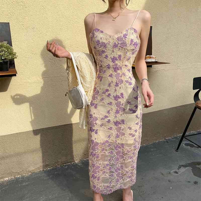 WOMENGAGA Korean Vintage Summer Lace Mesh Sexy Women Tank Long Dress Dresses Straps Embroidery Flowers WB48 210603, Violet
WOMENGAGA Korean Vintage Summer Lace Mesh Sexy Women Tank Long Dress Dresses Straps Embroidery Flowers WB48 210603, Violet