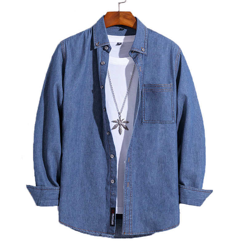 100% Cotton Denim Shirt Men Full Sleeve Thin Casual Regular Fit males leisure Overshirts for Soft Comfortable pocket top 210721, Xn901d
100% Cotton Denim Shirt Men Full Sleeve Thin Casual Regular Fit males leisure Overshirts for Soft Comfortable pocket top 210721, Xn901d