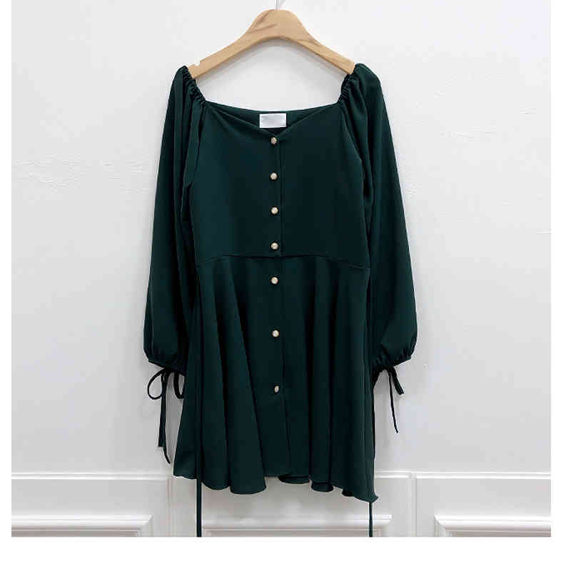 Autumn Long Sleeve Sweet Word collar Dress A Line es Women Fashion Japanese Style Party Mini Button Vintage 9819 210518